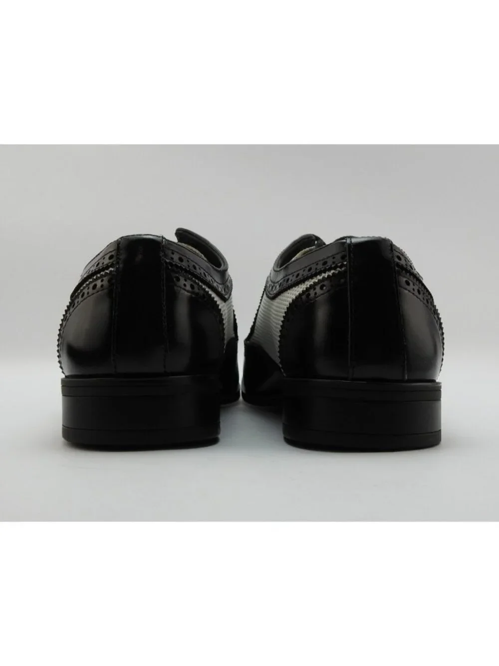 Giorgio Venturi Black White Spectator Wingtip Oxford Dress Shoes Mens 7.5 New